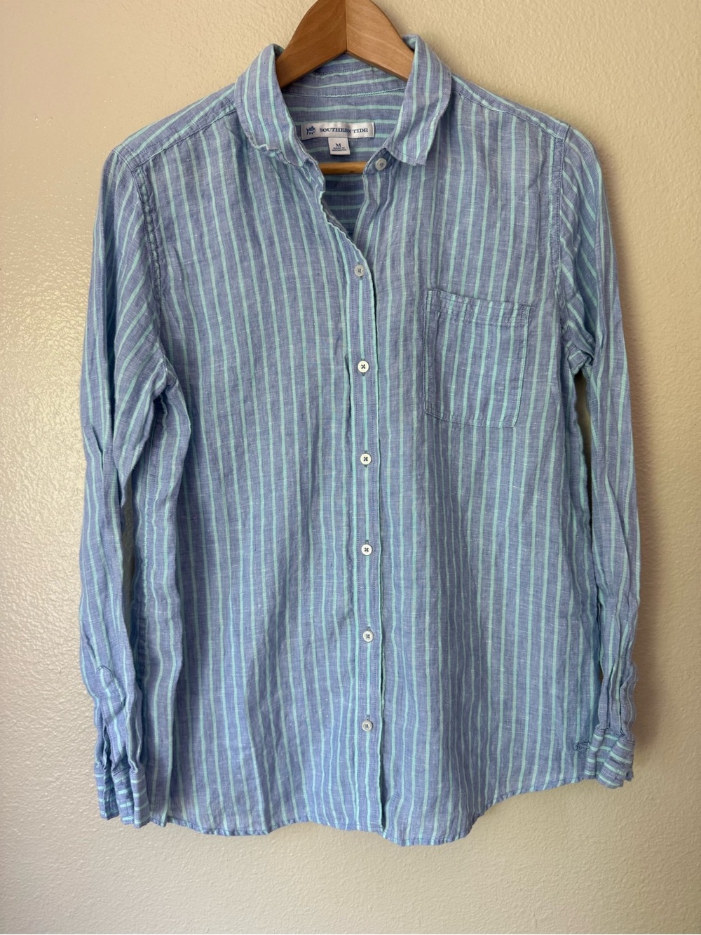 Southern Tide Linen Striped Button-Down Shirt